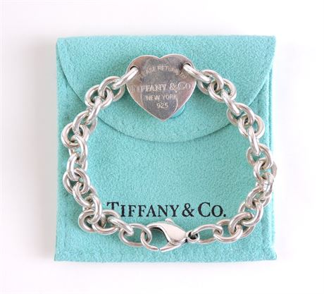 Police Auctions Canada Tiffany Co 925 Silver Heart Bracelet W Pouch 2158f