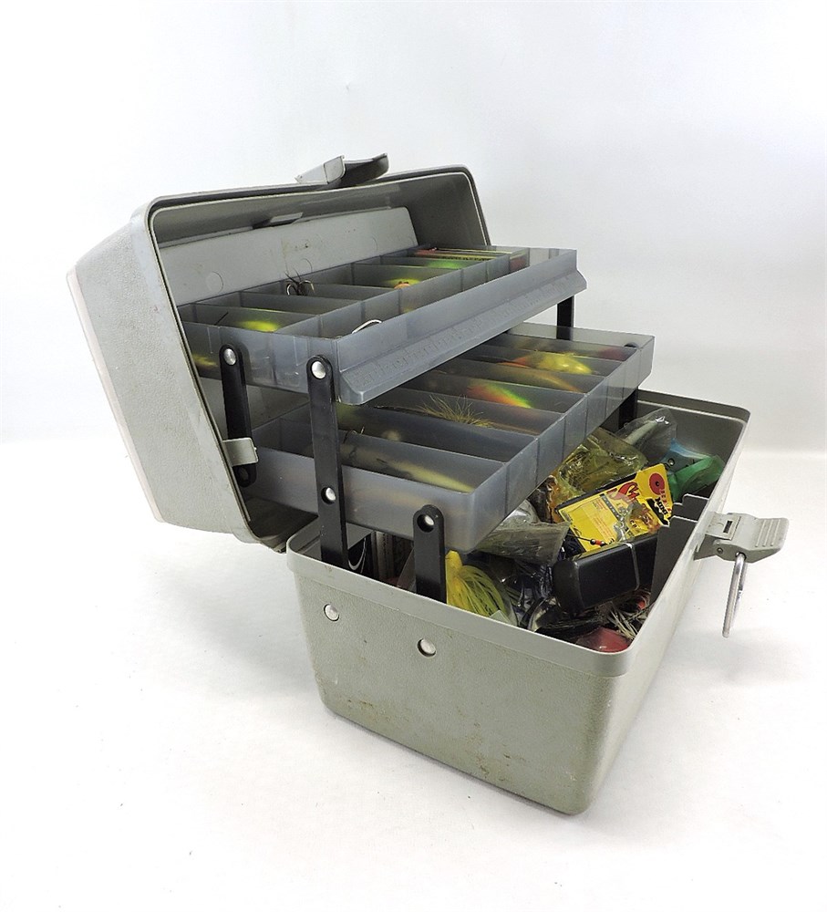 Police Auctions Canada - Lid Locker 2-Tray Tackle Box with Assorted Lures &  Accessories (220496H)