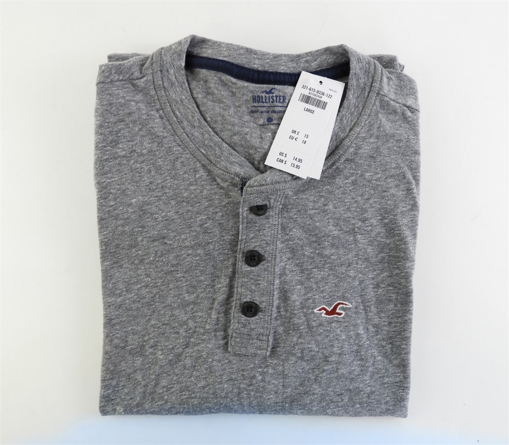 Police Auctions Canada - Men's Hollister Grey Polo Shirt - Size XL ...